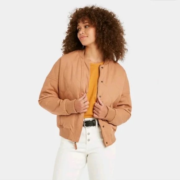 Universal Thread Jackets & Blazers - NWT Universal Thread Quilted Utility Jacket Tan Plus Size XXL NEW